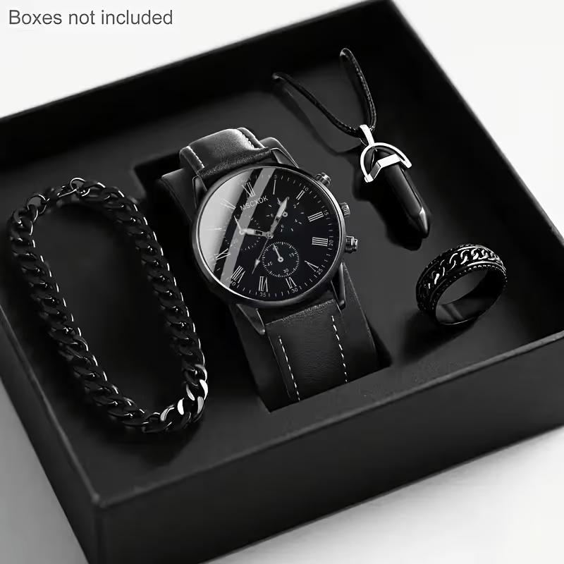 ⌚ Unisex Quartz Watch – Minimalist Black Dial with Roman Numerals | Elegant Watch for Men & Women ✨
